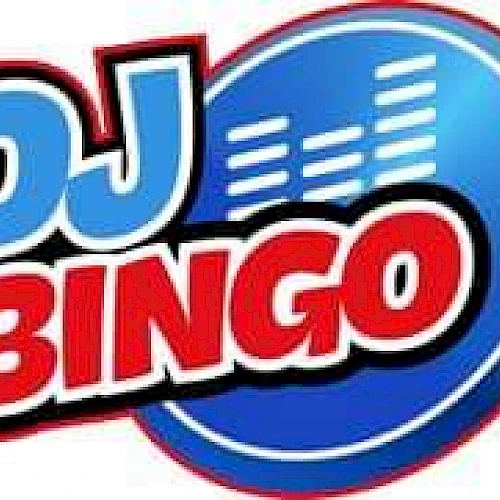 The image features a logo with the text "DJ Bingo" in bold letters, accompanied by a graphical design element resembling sound waves.