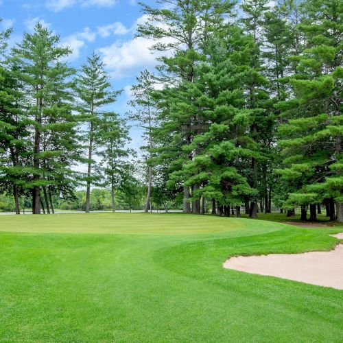 Developed in 1924 by W.D. Mann, the 2809-yard par 34 course runs along the Menominee River on Miscauno Island.