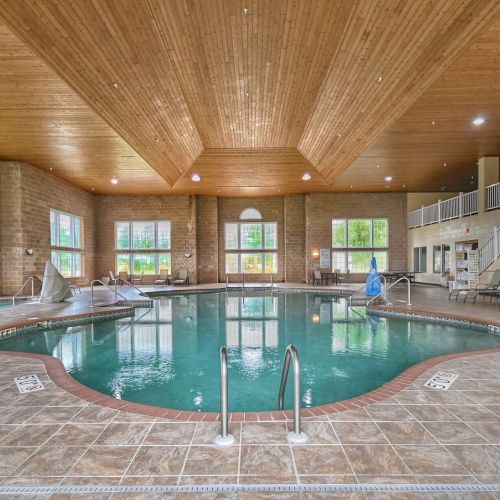Our indoor pool and hot tub are perfect for a relaxing swim or for family fun.
